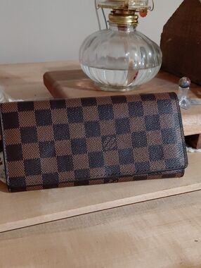 Brown Checked Wallet